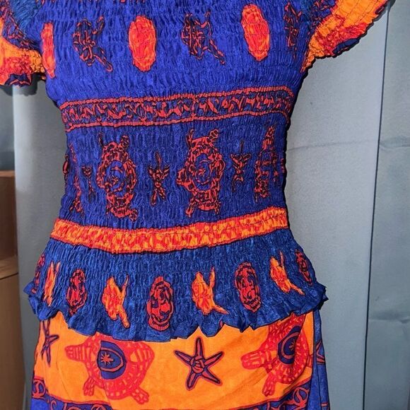 ☀️🐢⭐️ 2 piece beach wear wrap skirt/smock top osfm 🌺 - Picture 1 of 13